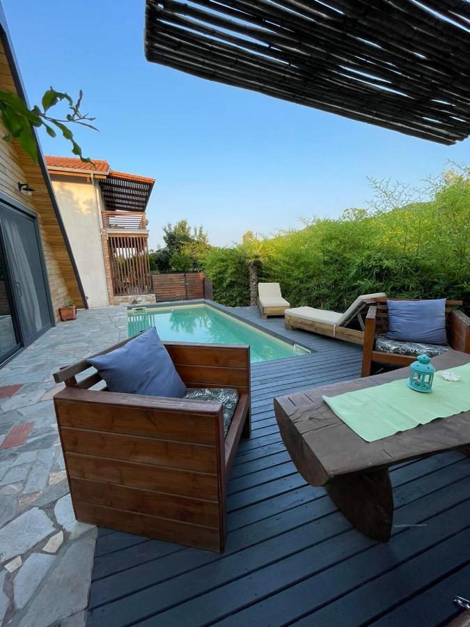 Unique Wooden Villa With Pool أوليمبياذا المظهر الخارجي الصورة